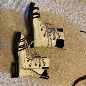 white free people combat boots size 38